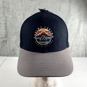 Alpine Design Faux Melton Patch Baseball Cap‎ Men's OS Navy Gray Snapback Cap
